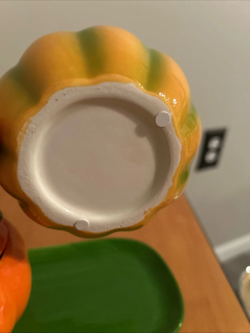 Festive Pumpkin Sugar Bowl and Creamer Set - Orange & Green